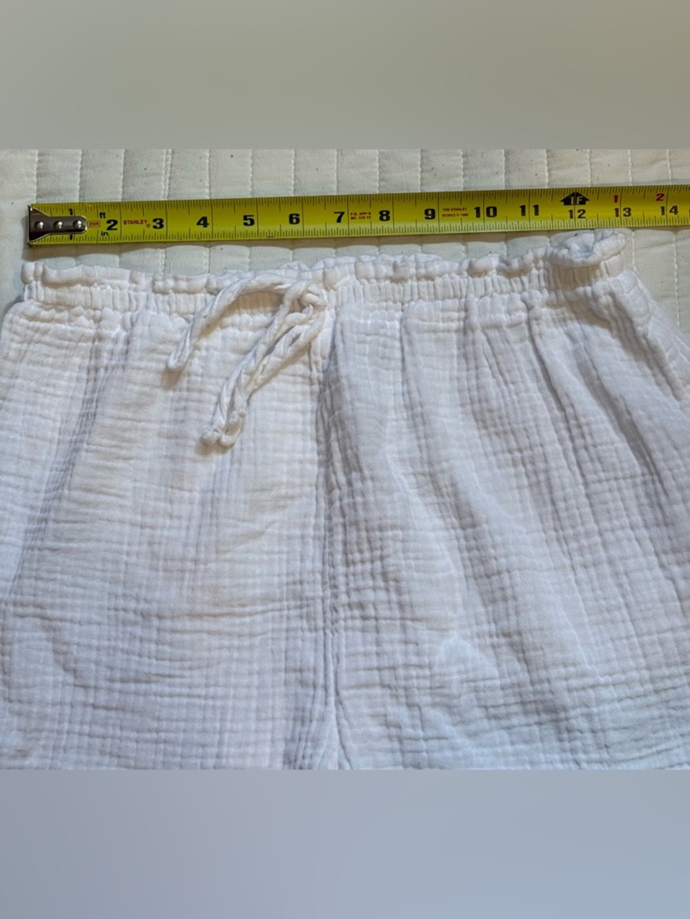 Kona Sol Pull-On Cover Up Shorts Women’s Small Elastic Waist White Linen - Picture 4 of 7